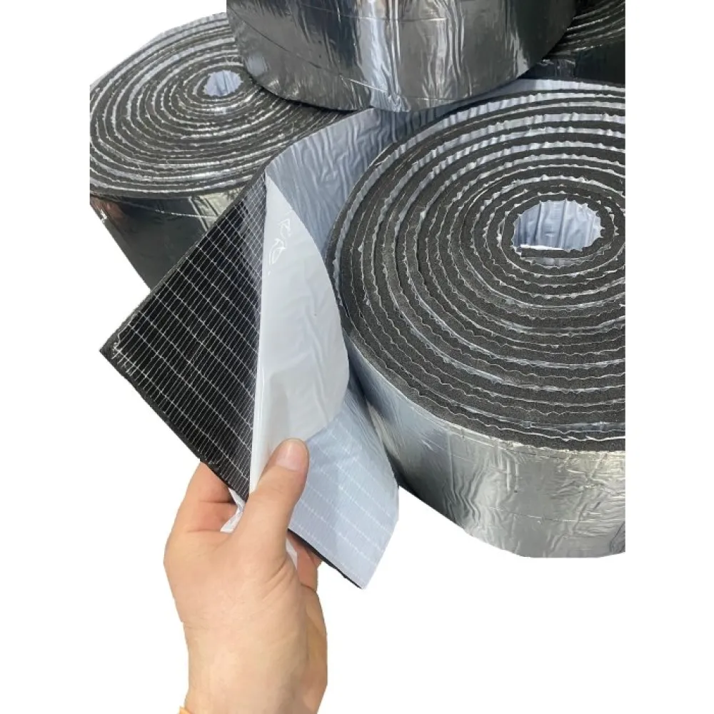 Elastomerik Kauçuk Bant Oto Ses Yalıtımı 6mm Alüminyum Folyolu 20 Cm X 10 Metre